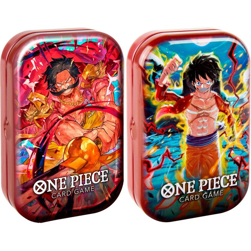 Kit 2 Lata One Piece Tin Pack Set Luffy Roger Booster Cartas